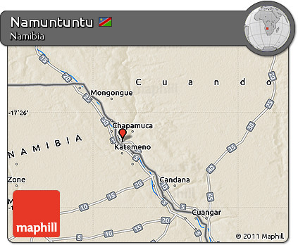 Shaded Relief Map of Namuntuntu