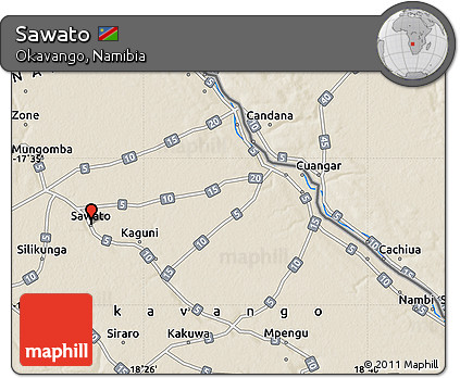 Shaded Relief Map of Sawato
