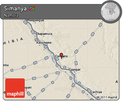Shaded Relief Map of Simanya