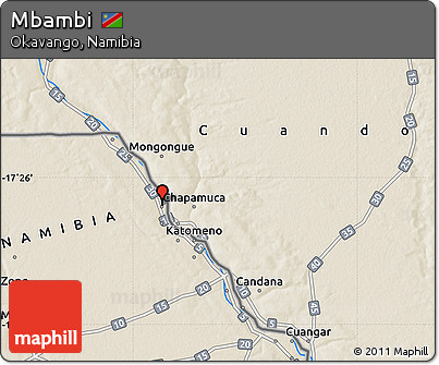 Shaded Relief Map of Mbambi