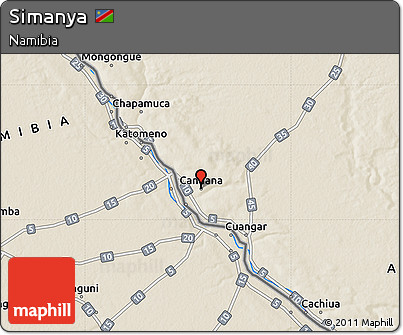 Shaded Relief Map of Simanya