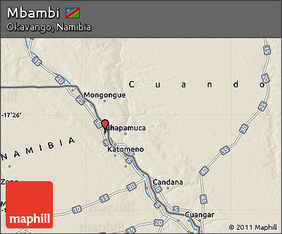 Shaded Relief Map of Mbambi