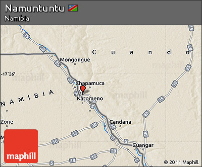 Shaded Relief Map of Namuntuntu