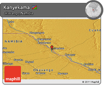 Physical Panoramic Map of Kanyekama