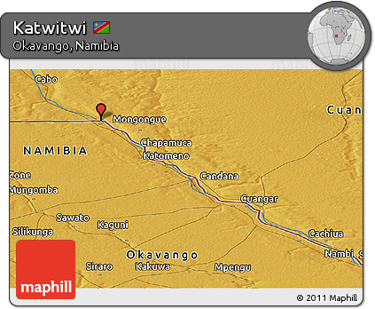 Physical Panoramic Map of Katwitwi
