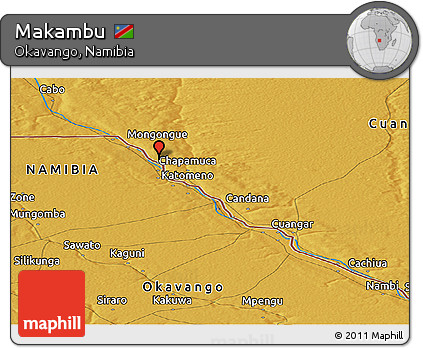 Physical Panoramic Map of Makambu