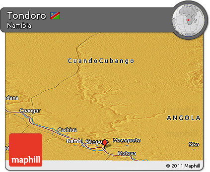 Physical Panoramic Map of Tondoro