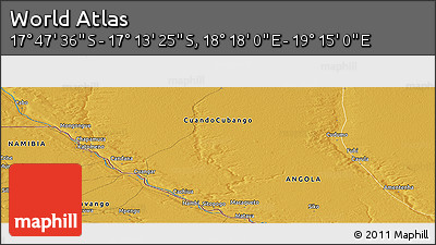 Physical Panoramic Map of the Area around 17° 30' 31" S, 18° 46' 29" E