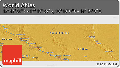 Physical Panoramic Map of the Area around 17° 30' 31" S, 18° 46' 29" E