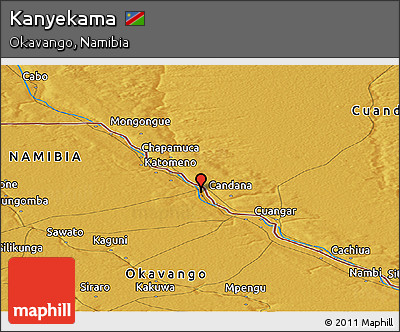 Physical Panoramic Map of Kanyekama