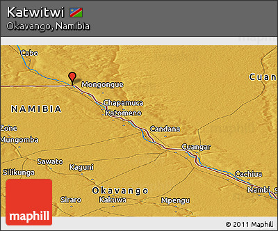 Physical Panoramic Map of Katwitwi