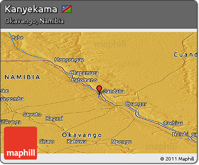 Physical Panoramic Map of Kanyekama