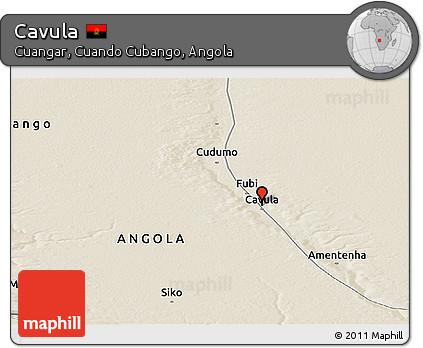 Shaded Relief Panoramic Map of Cavula