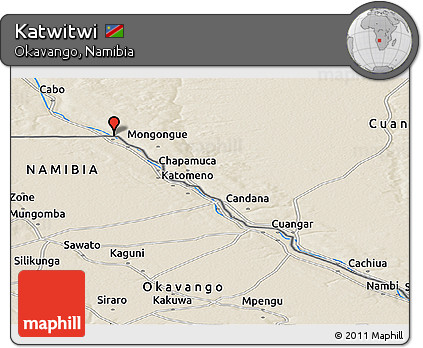 Shaded Relief Panoramic Map of Katwitwi