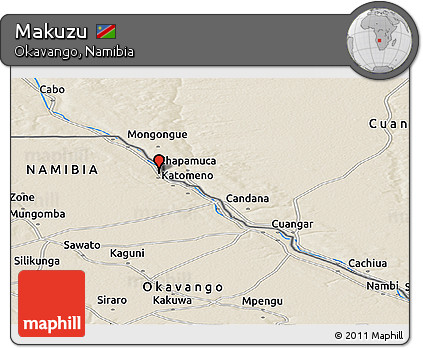Shaded Relief Panoramic Map of Makuzu