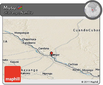 Shaded Relief Panoramic Map of Musu