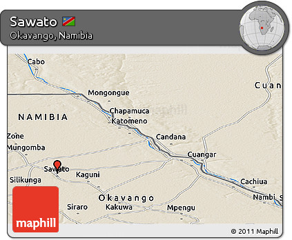 Shaded Relief Panoramic Map of Sawato