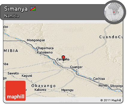 Shaded Relief Panoramic Map of Simanya