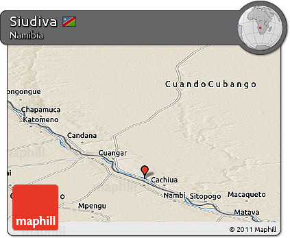Shaded Relief Panoramic Map of Siudiva