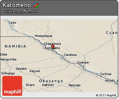 Shaded Relief Panoramic Map of Katomeno