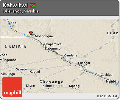 Shaded Relief Panoramic Map of Katwitwi