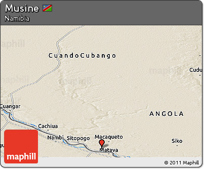 Shaded Relief Panoramic Map of Musine