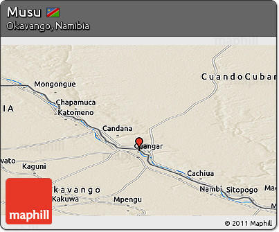 Shaded Relief Panoramic Map of Musu