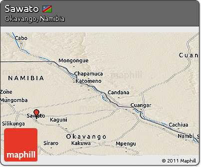 Shaded Relief Panoramic Map of Sawato