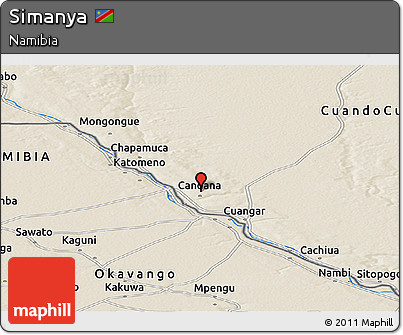 Shaded Relief Panoramic Map of Simanya