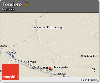 Shaded Relief Panoramic Map of Tondoro