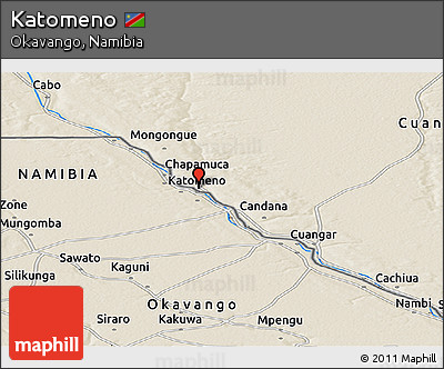 Shaded Relief Panoramic Map of Katomeno