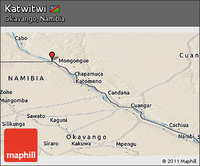 Shaded Relief Panoramic Map of Katwitwi