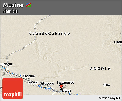 Shaded Relief Panoramic Map of Musine
