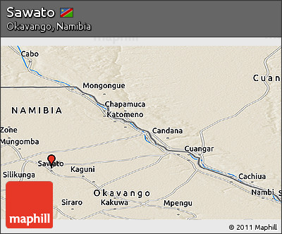 Shaded Relief Panoramic Map of Sawato