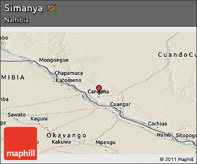 Shaded Relief Panoramic Map of Simanya