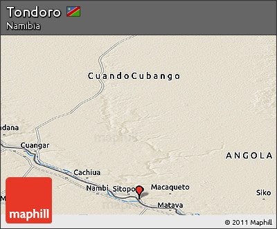 Shaded Relief Panoramic Map of Tondoro