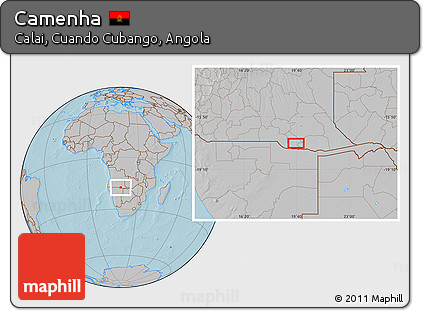 Gray Location Map of Camenha, hill shading