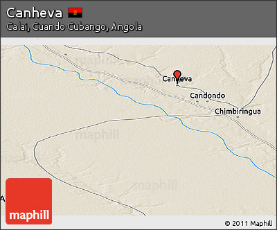 Shaded Relief Panoramic Map of Canheva