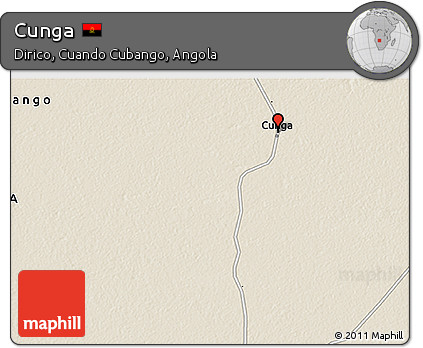 Shaded Relief 3D Map of Cunga