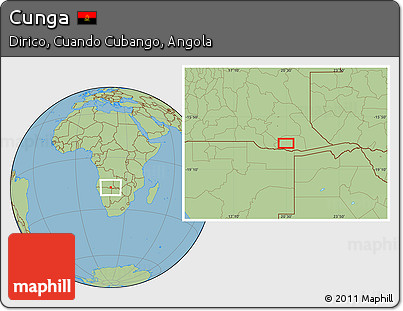 Savanna Style Location Map of Cunga