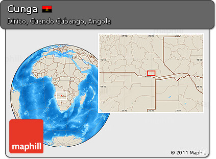 Shaded Relief Location Map of Cunga