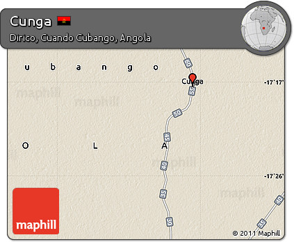 Shaded Relief Map of Cunga