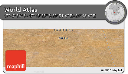 Satellite Panoramic Map of the Area around 17° 30' 31" S, 21° 19' 30" E