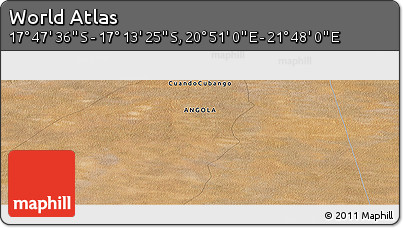 Satellite Panoramic Map of the Area around 17° 30' 31" S, 21° 19' 30" E