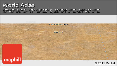 Satellite Panoramic Map of the Area around 17° 30' 31" S, 21° 19' 30" E