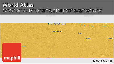 Physical Panoramic Map of the Area around 17° 30' 31" S, 22° 10' 29" E