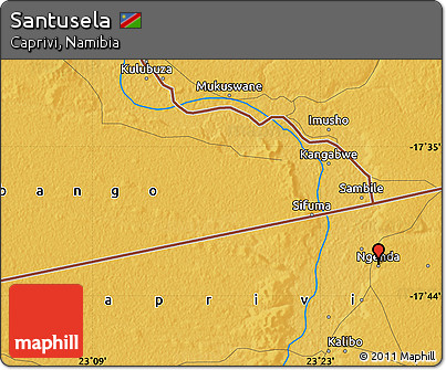 Physical Map of Santusela