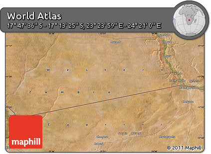 Satellite Map of the Area around 17° 30' 31" S, 23° 52' 30" E