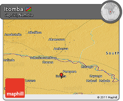 Physical Panoramic Map of Itomba