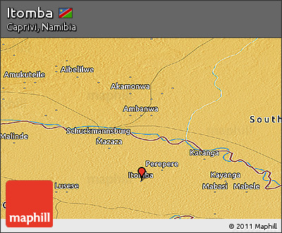 Physical Panoramic Map of Itomba